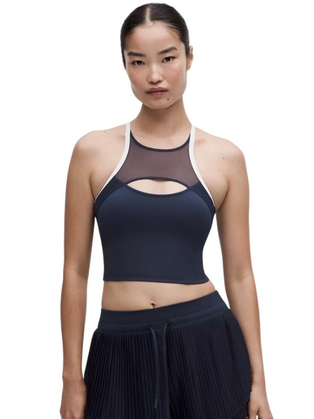 Lululemon Ace Advantage Mesh Panel Tennis Tank Club Blue White Womens Small NWT